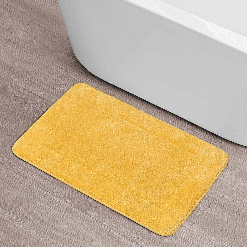 Oliver Brown Terry Memory Foam Bath Mat - 20 x 32 - Daffodil Yellow