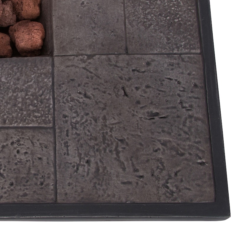 Fire & Flare 50,000 BTU Firepit Table, Lava Rocks, & Cover Set