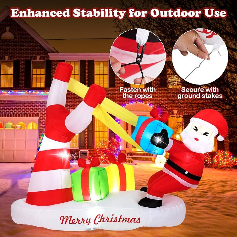 7 FT Christmas Inflatable Santa Outdoor Decoration Blow up Yard Décor