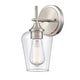 preview thumbnail 4 of 15, Millennium Lighting Ashford 1 Light Bathroom Wall Sconce with Clear Glass Shade in Multiple Finishes