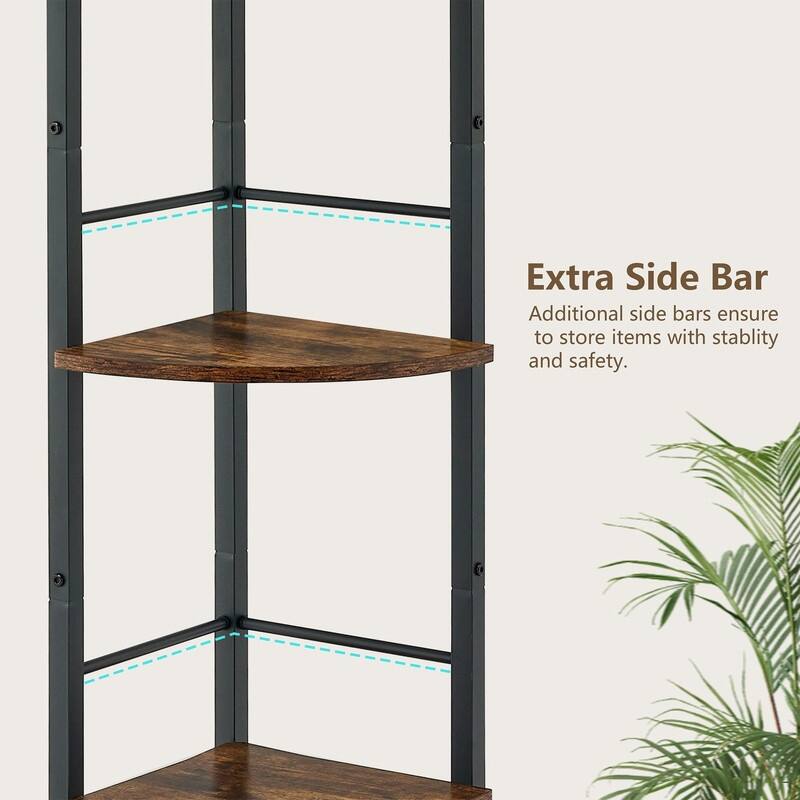 Small Corner Shelf Stand - 10.2"D x 10.2"W x 39.6"H