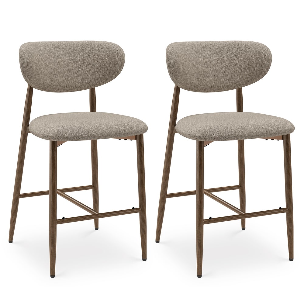 RENEWLINE 25 Inch Bar Stools with Backrest, Mid-Century Modern Counter Height Stools for Kitchen Island