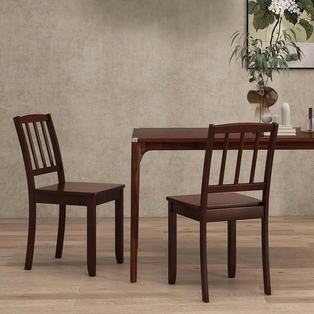 2-Pack Armless Side Kitchen Chairs w/ Curved Backrest