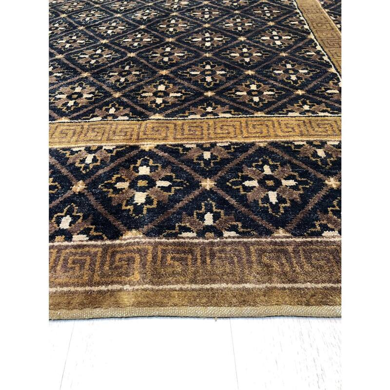 Gray Handmade Wool Transitional Ningxia Rug, 8' x 10', soft stylish area accent - L