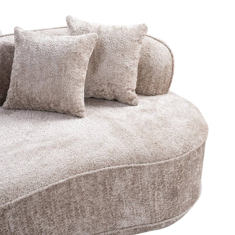 ModernCurved Sectional Sofa, Oversized Minimalist Sleeper Couch