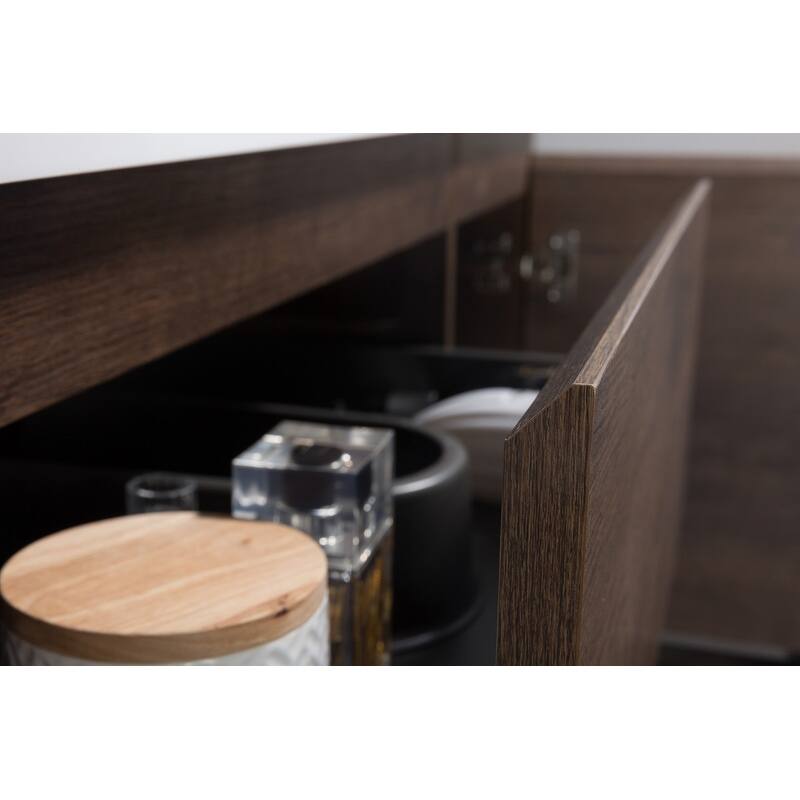 ABRUZZO 48" Floating Bathroom Vanity with Integrated Resin Top Basin 2 Cabinets 2 Soft Close Drawers Full Assembly