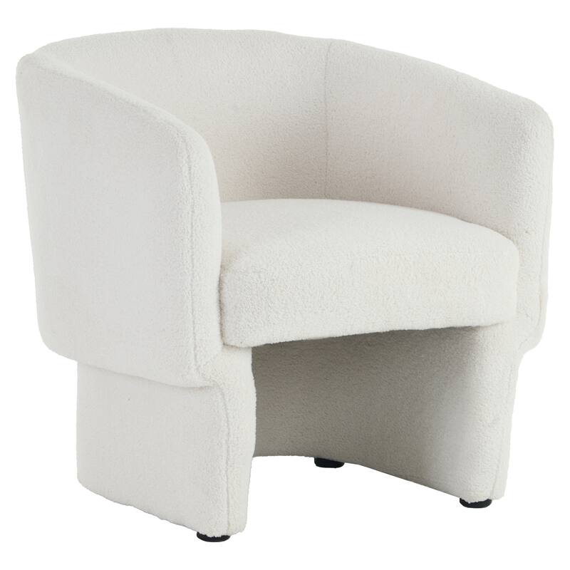 Contemporary Velvet Accent Chair - White