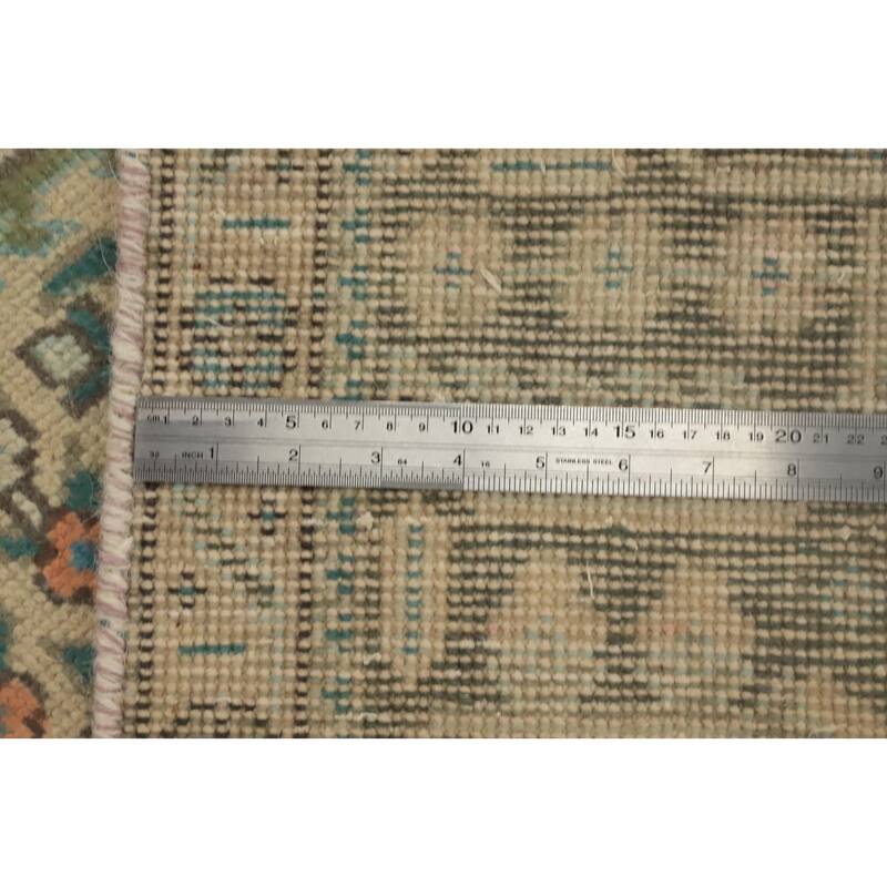 Hand Knotted Oriental 100% Wool Carpet Traditional Floral Beige & Ivories Tabriz Area Rug - 9' 2'' X 6' 5''