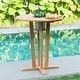 preview thumbnail 1 of 6, Cambridge Casual Paxton Teak wood Bar-height Patio Bistro Table Natural Teak