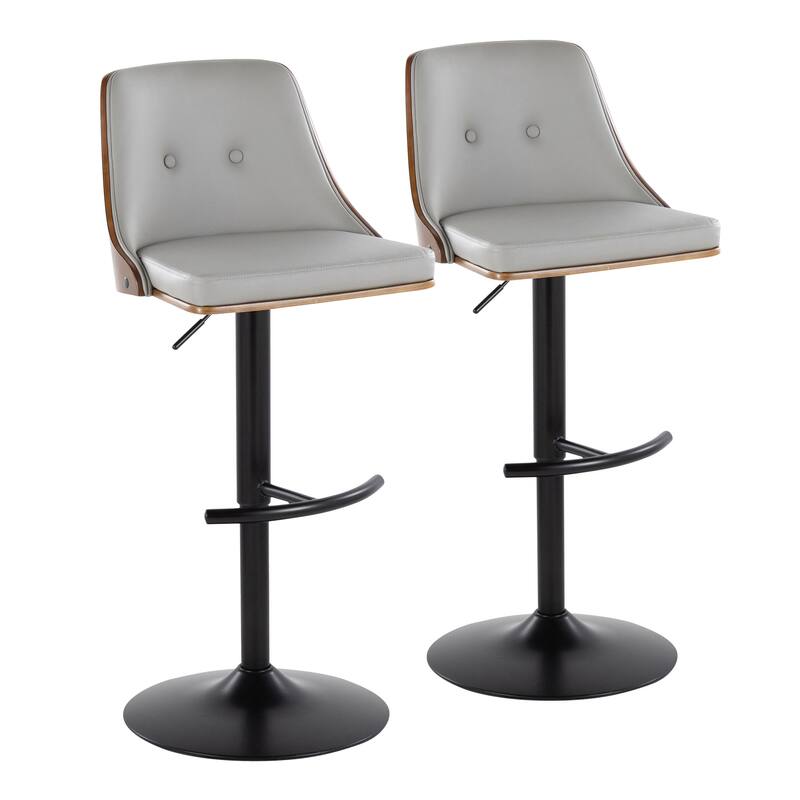 Carson Carrington Oscar Adjustable Bar Stool with Rounded T Footrest (Set of 2)