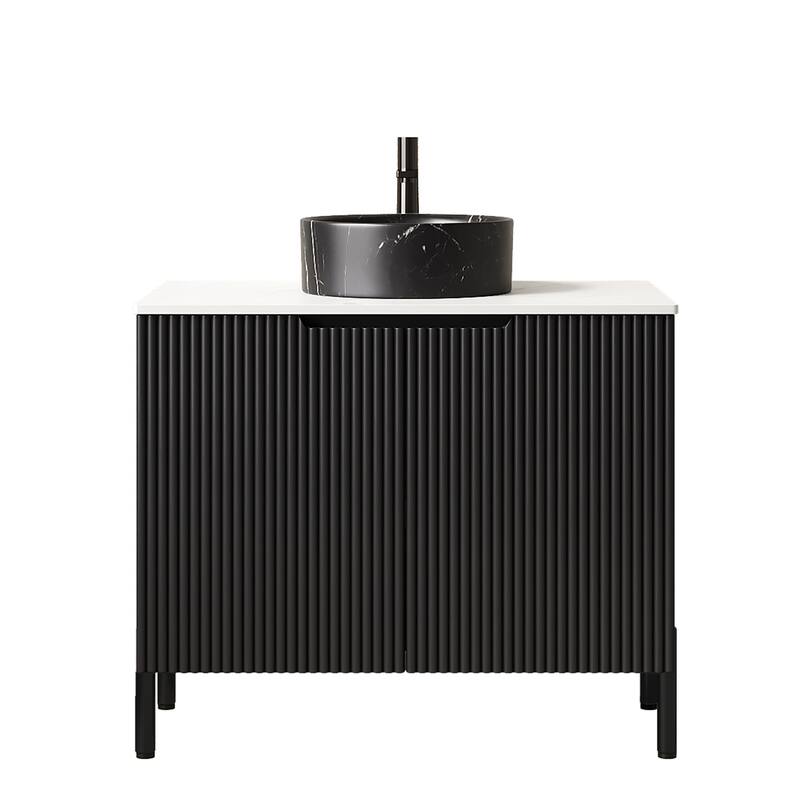 30" Freestanding Bathroom Vanity with Vessel Round Basin