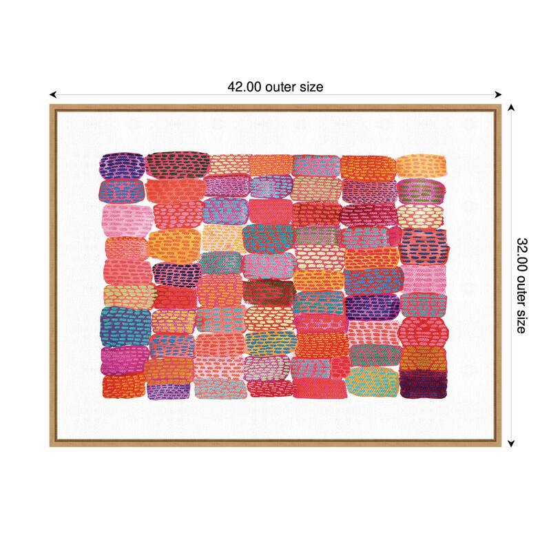 Kate and Laurel LD Palette Patchwork by Lordy Dordie Framed Canvas Wall Art Print