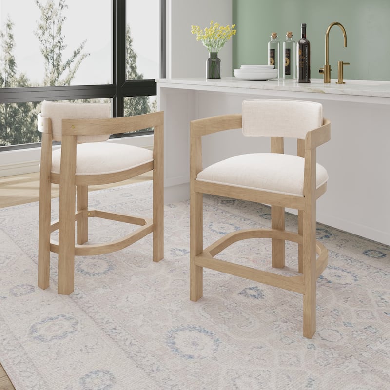 Maribel Upholstered Counter Stools Bar Stools (Set of 2) by Christopher Knight Home