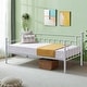 preview thumbnail 9 of 42, VECELO Metal Twin Size Daybed with Antique Graceful Lines, Daybed with Trundle, Black&White Daybed - White