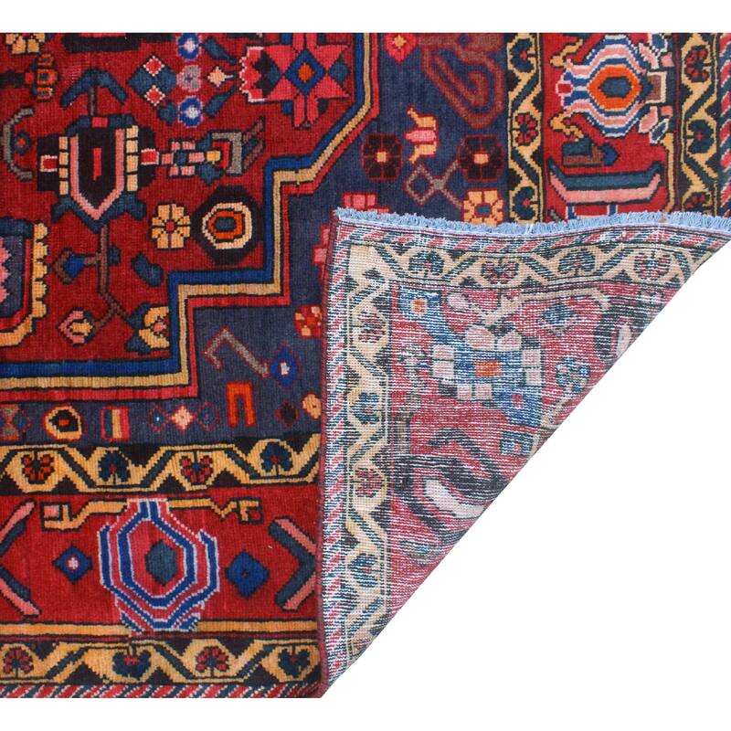 Fine Vintage Bakhtiari Guldana Burgundy/Gold Rug - 6'6" x 9'8"