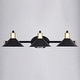 preview thumbnail 11 of 11, Akron 3-Light 28 in. W Bathroom Vanity Lighting Fixture, Metal Shade, Dimmable LED Compatible, Over the Mirror Mount Wall Sconce