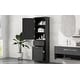 preview thumbnail 10 of 23, Freestanding Tall Bathroom Storage Cabinet, with 2 Different Size Drawers and Adjustable Shelf, Painted Finish