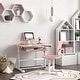 preview thumbnail 8 of 8, Kids Desk and Chair Set, Height Adjustable Kids School Study Desk and Chair Set with Tilt Desktop - Pink