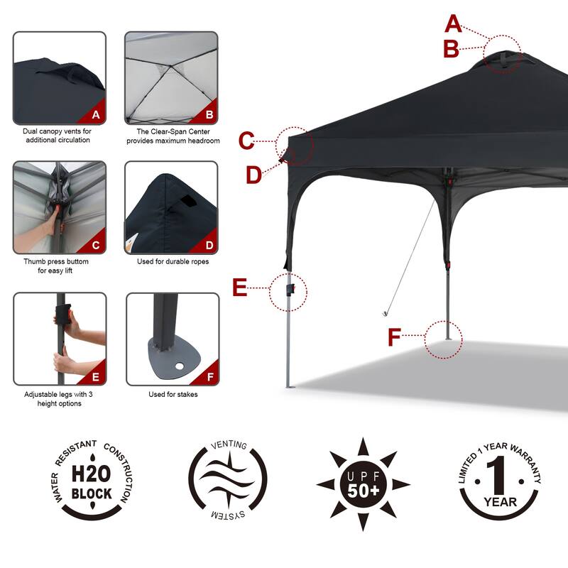 ABCCANOPY Outdoor Pop up Camping Sun Shelter Canopy Tent