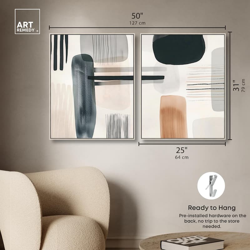 Softened Dimensions Canvas Set of 2 by Art Remedy