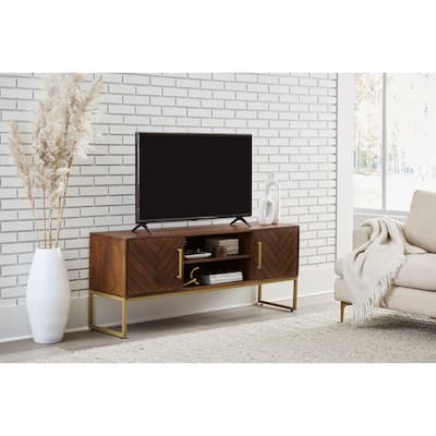 San Marino Fruitwood Solid Wood 59-Inch TV Stand with Storage - 59"