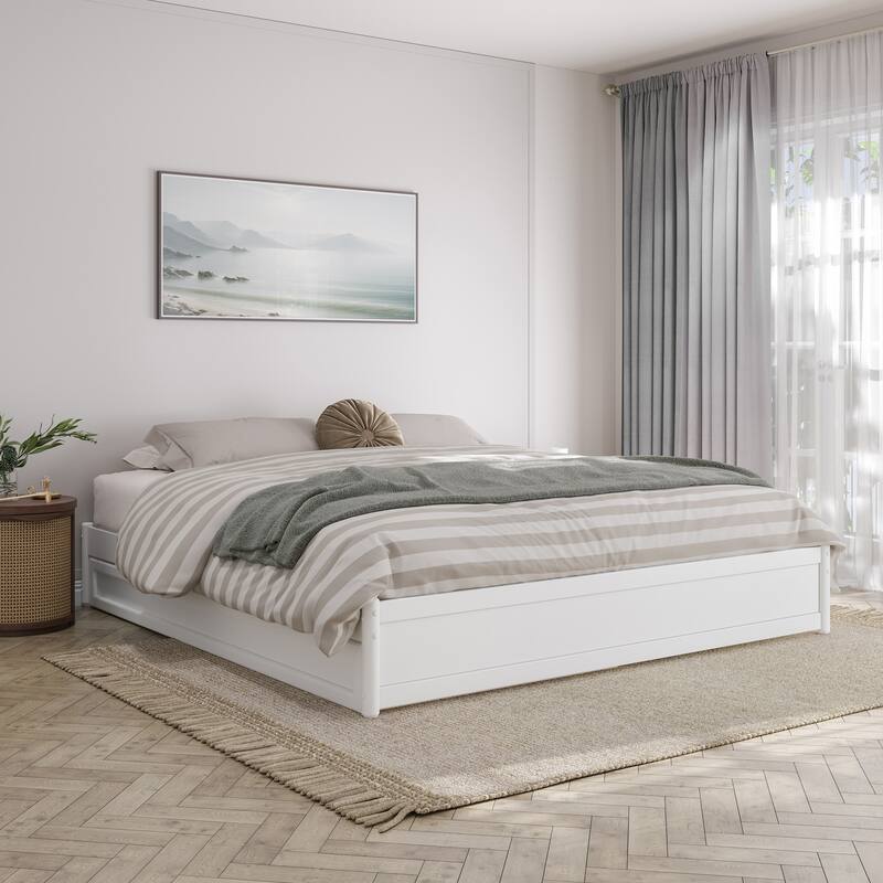 Barcelona Panel Platform Bed with Twin XL Trundle