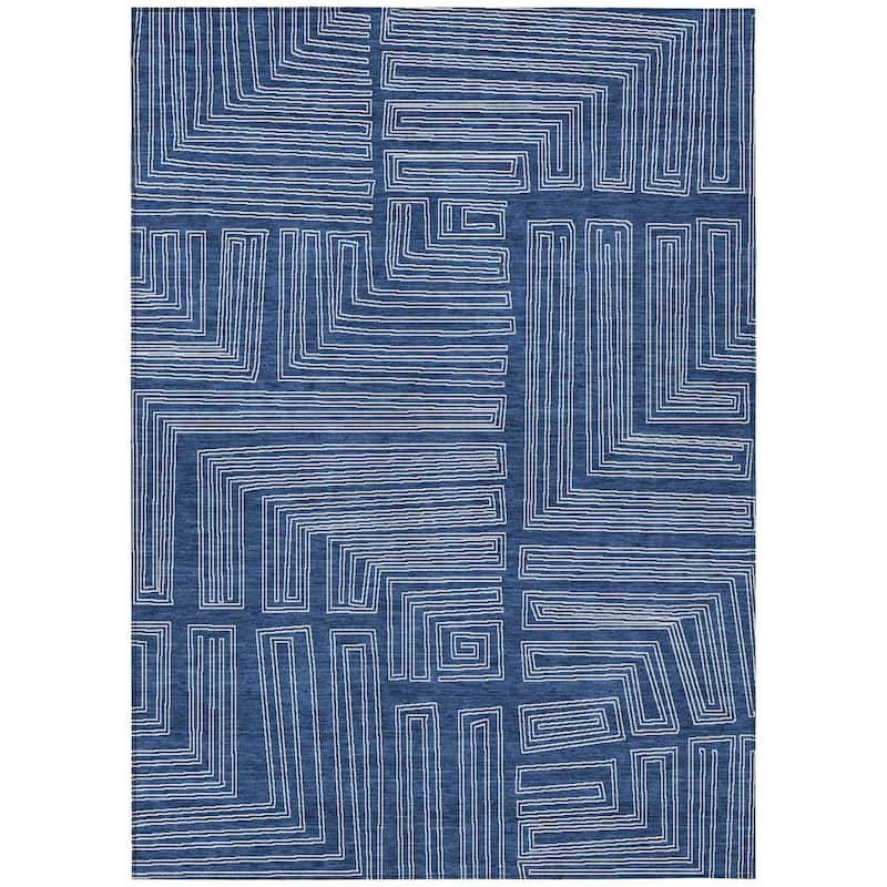 Machine Washable Indoor/ Outdoor Contemporary Stack Chantille Rug