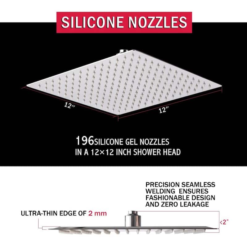 12 Inch Chrome Square Rainfall Shower Head