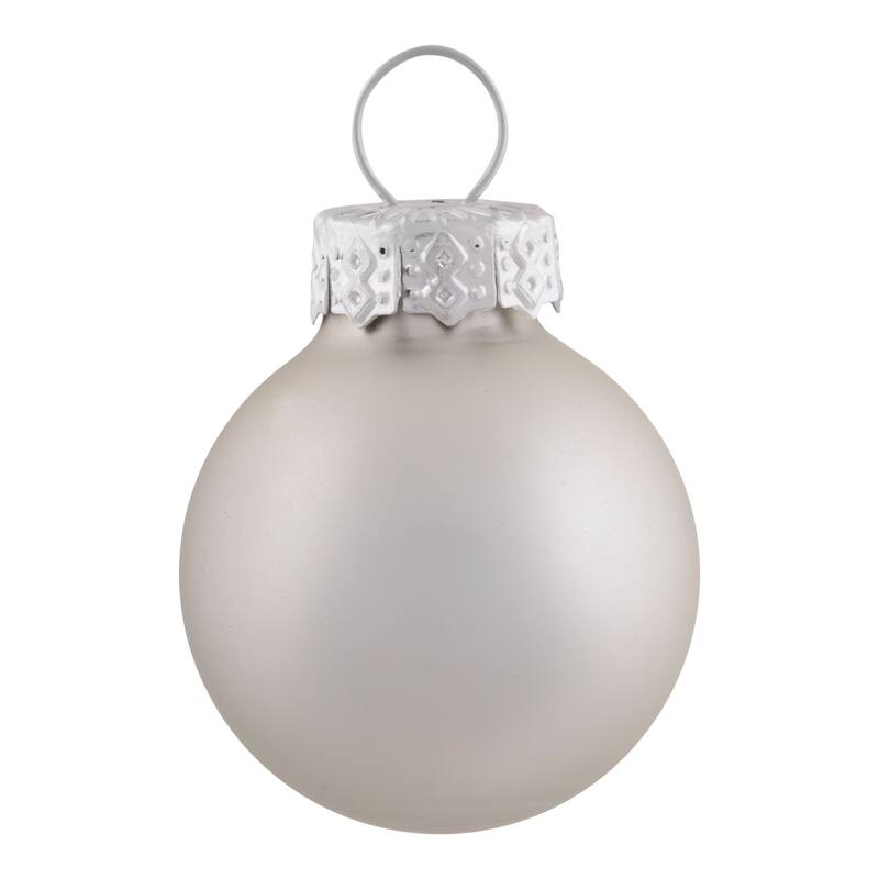 2-Finish Mini Christmas Glass Ball Ornaments - 1" (25mm) - Silver - 24ct