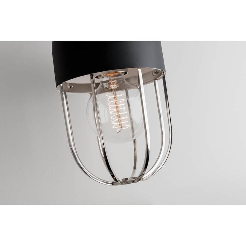 Mitzi by Hudson Valley Haley 1-light Polished Nickel Pendant with Black Accents
