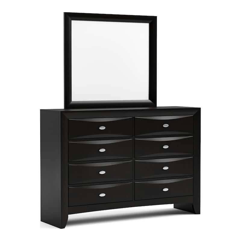 Furniture of America Brent Traditional 2-Piece 8-Drawer Dresser and Mirror Set