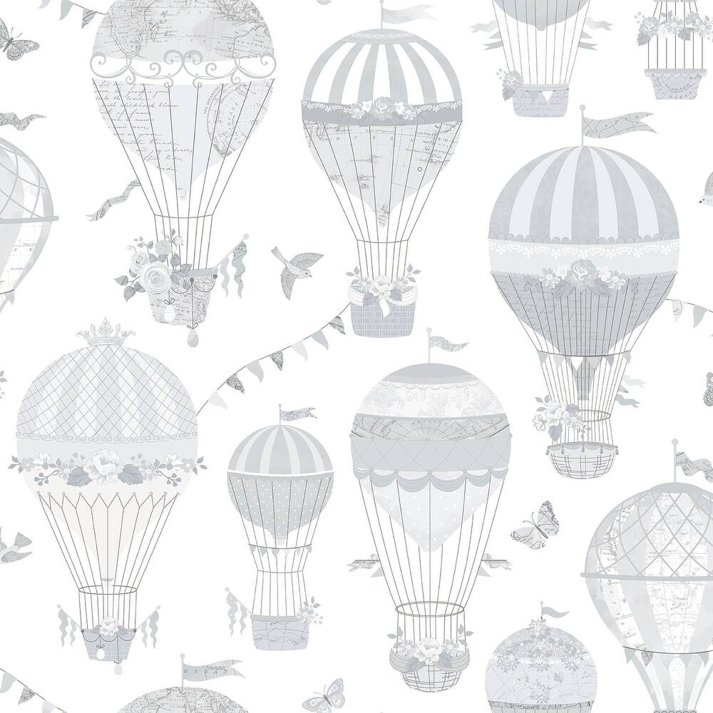 Galerie Wallcoverings Just 4 Kids 2 Hot Air Balloons Non-woven Matte Wallpaper Roll