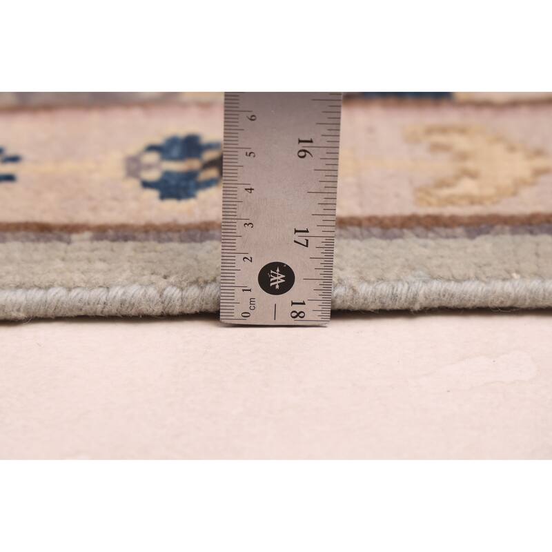 ECARPETGALLERY Hand-knotted Modern Oushak Light Grey Wool Rug - 8'11 x 11'9