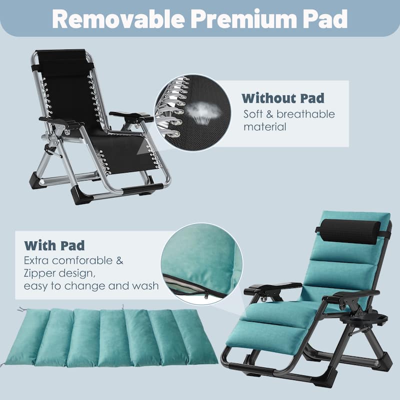 DoCred Zero Gravity Chair, Folding Adjustable Patio Lounge Chair