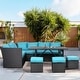 preview thumbnail 45 of 84, AECOJOY 7 Pieces Patio Furniture Set Outdoor Sectional Sofa Rattan Conversation Set
