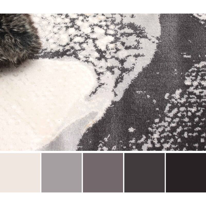 ECARPETGALLERY Machine Made Bloom Ivory Area Rug