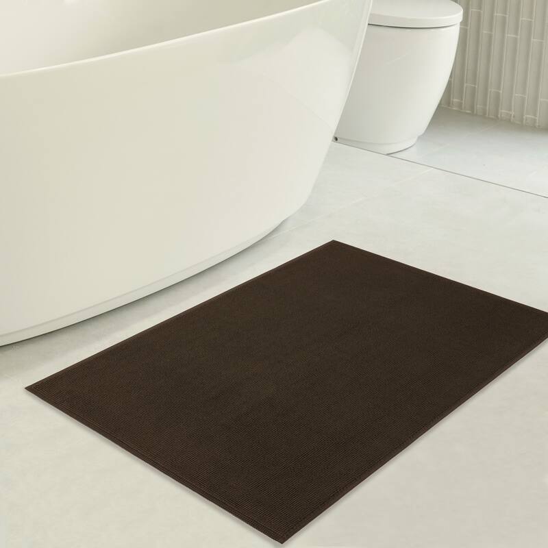 American Soft Linen 100% Cotton Bath Mat Rugs, 20x34 inches Slip Resistant Bottom Base Bath Mats for Bathroom