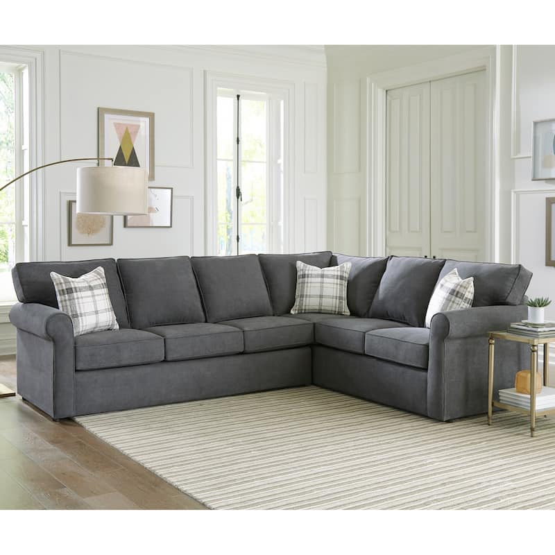 Lancaster Grey Sectional Sofa Bed with Queen Gel Memory Foam Mattress
