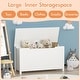 preview thumbnail 16 of 18, Kids Wooden Toy Box Storage With Safety Hinged Lid - 31.5”L x 13”W x 16.7”H