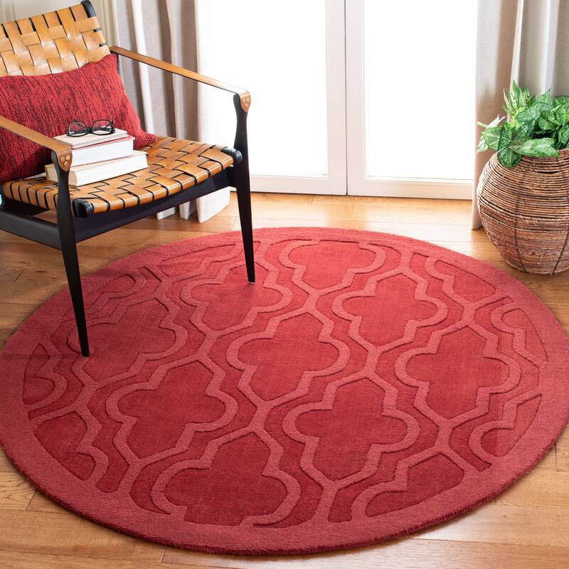 SAFAVIEH Handmade Impressions Plamena Modern Wool Rug - 5' Round - Rust