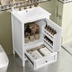 preview thumbnail 17 of 21, 20" Bathroom Vanity with Sink, Bathroom Cabinet with Two Doors, Door Shelf Storage and Adiustable Foot Pads, A Drawer White