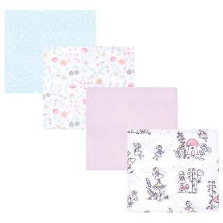Hudson Baby Infant Girl Cotton Poly Flannel Receiving Blankets, Garden Fairies, One Size - Garden Fairies - One Size