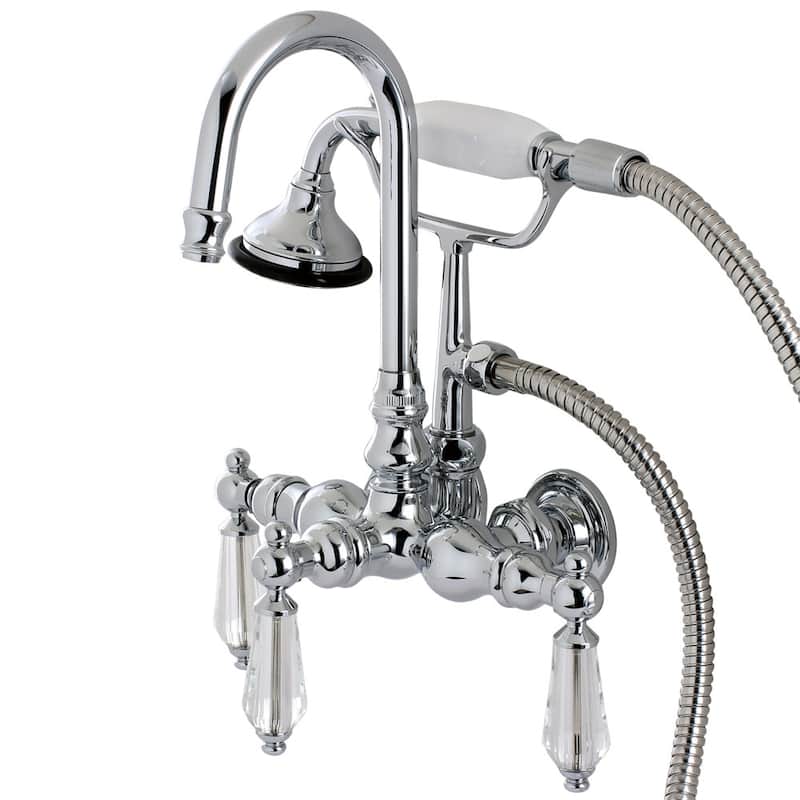 Kingston Brass Wilshire Wall Mounted Tub Filler Trim with Lever - Chrome