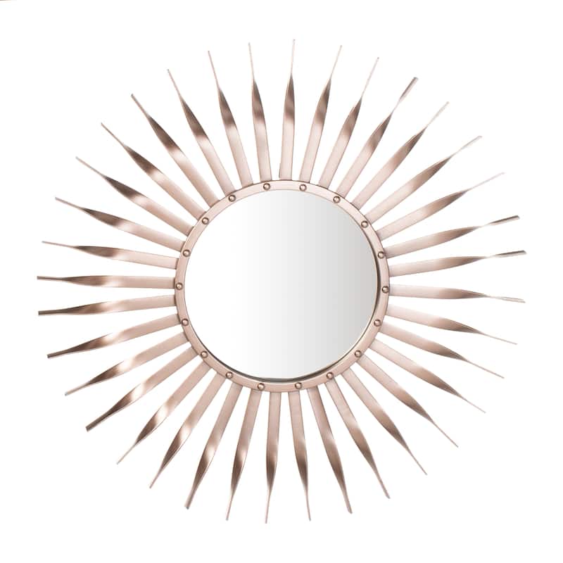 SAFAVIEH Marlene 28-inch Rose/Gold Sunburst Round Mirror - 28.3" W x 1" L x 28.3" H