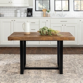 Walker Edison Solid Wood 52-inch Distressed Dining Table - Bed Bath ...