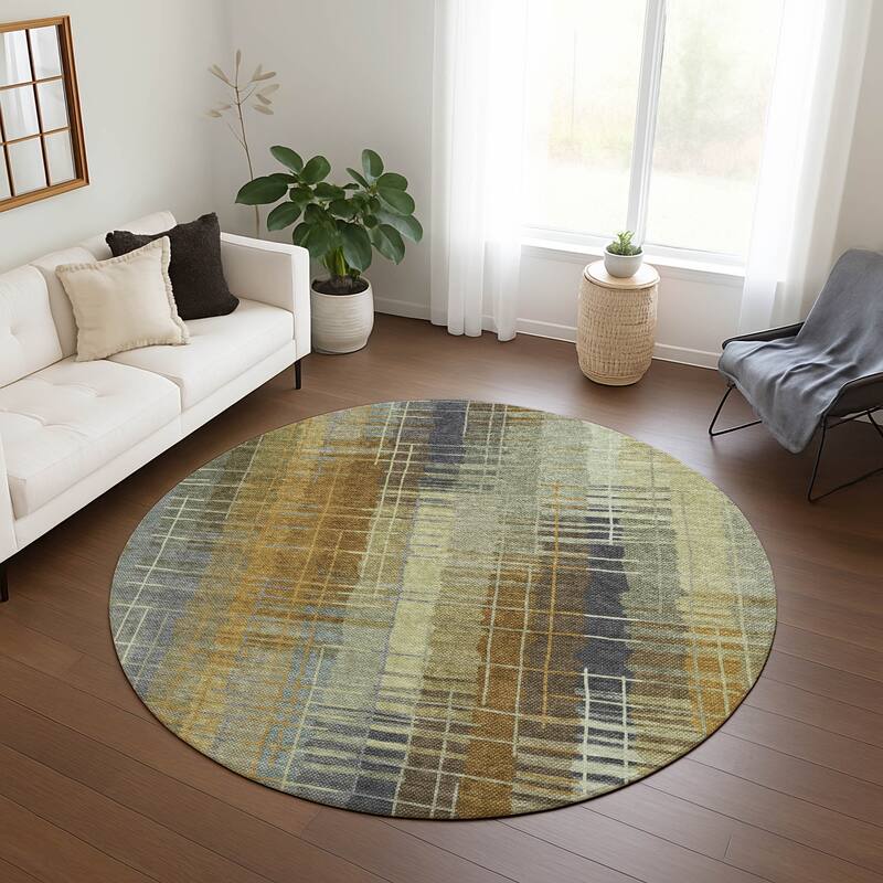 Machine Washable Indoor/ Outdoor Contemporary Aaron Chantille Rug