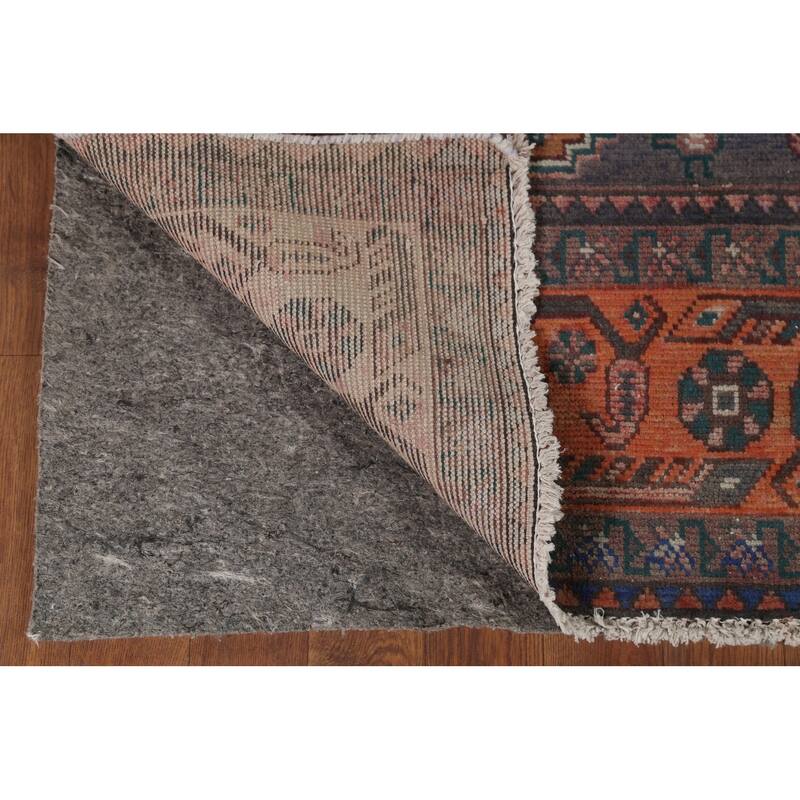 Geometric Joshaghan Persian Vintage Rug Hand-Knotted Wool Carpet - 6'7"x 9'10"