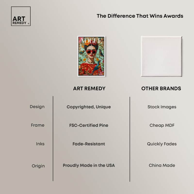 Birds and Icon Floral Canvas by Art Remedy