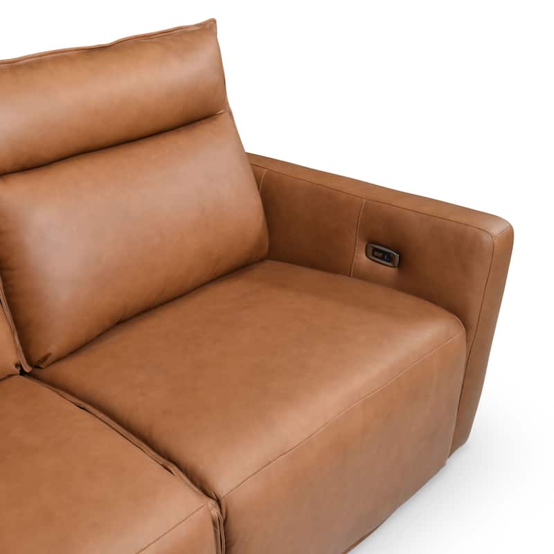 SAFAVIEH Couture Gretel Leather L-Shaped Sectional - 114"W x 114"D x 39"H