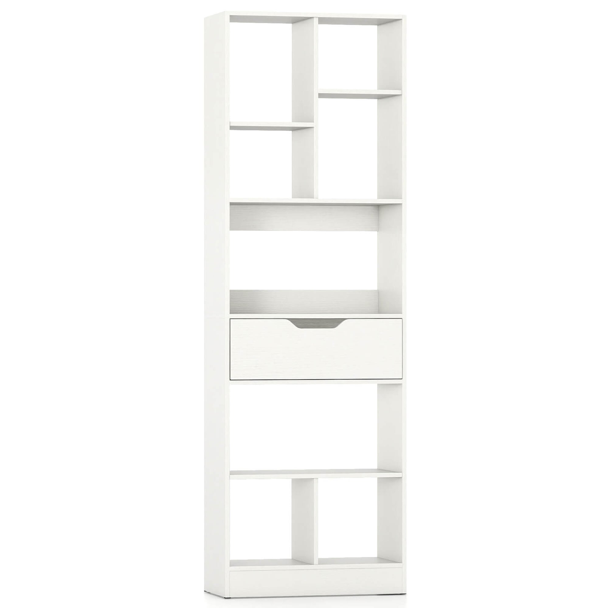 1/2 PCS 6-Tier Wooden Bookcase w/8 Open Cubes for Home & Office